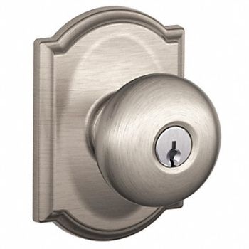 SCHLAGE Knob Lockset Mechanical Entrance Grd. 1, 49ZG56