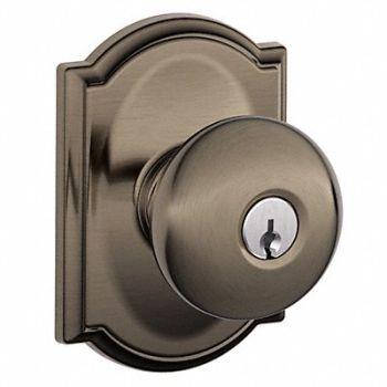 SCHLAGE Knob Lockset Mechanical Entrance Grd. 1, 49ZG57
