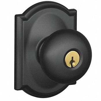 SCHLAGE Knob Lockset Mechanical Entrance Grd. 1, 49ZG58