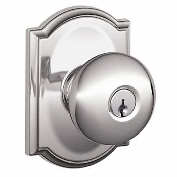 SCHLAGE Knob Lockset Mechanical Entrance Grd. 1, 49ZG59