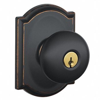 SCHLAGE Knob Lockset Mechanical Entrance Grd. 1, 49ZG60