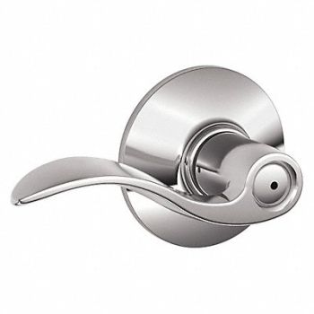 SCHLAGE RESIDENTIAL Door Lever Lockset Bright Nickel Privacy, 457H79