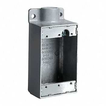 HUBBELL KILLARK Device Box Deep 3/4 Hub 4.62 L Gray, 49ZX92