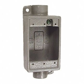 HUBBELL KILLARK Device Box 50.0 cu in Capacity Gray, 49ZY04