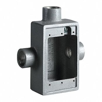 HUBBELL KILLARK Device Box 3/4 Hub 1 Gang 2.87 W Gray, 49ZY28