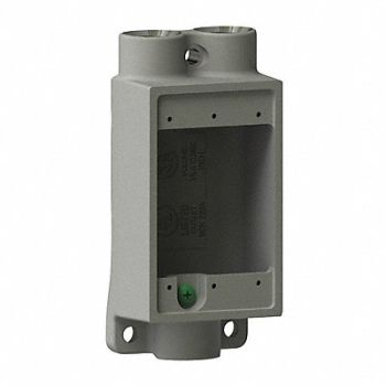 HUBBELL KILLARK Device Box 1/2 Hub Shallow 2 Inlets, 49ZY24