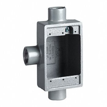 HUBBELL KILLARK Device Box 3/4 Hub Shallow 3 Inlets, 49ZY23