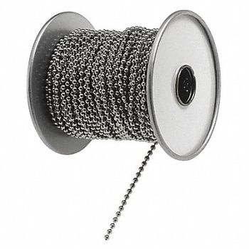 LUCKY LINE PRODUCTS Ball Chain Silver Steel, 49ZY69