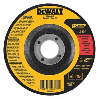 DEWALT Cut-Off Wheel 13 300 rpm 7/8 Arbor Hole, 49ZZ80