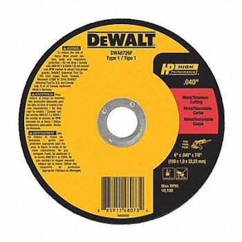 DEWALT Cut-Off Wheel 10 100 rpm 7/8 Arbor Hole, 49ZZ82