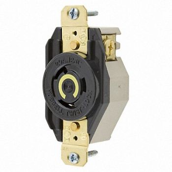 HUBBELL Locking Receptacle Industrial 20 Black, 4A258
