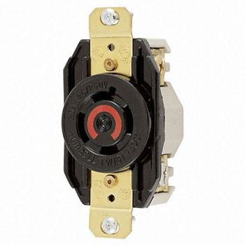 HUBBELL Locking Receptacle Industrial 20 Black, 4A264