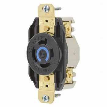 HUBBELL Locking Receptacle Industrial 20 Black, 4A267