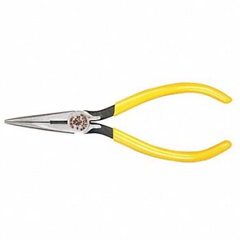 KLEIN TOOLS Needle Nose Plier 6-5/8 L Serrated, 4A842