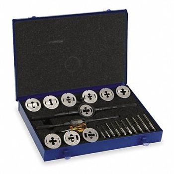 CLEVELAND Tap/Die Set 23pc UNC UNF, 4ALF5