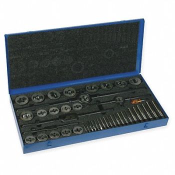 CLEVELAND Tap/Die Set 45pc UNC UNF UNS, 4ALF6