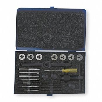 CLEVELAND Tap/Die Set 17pc UNC UNF, 4ALF8