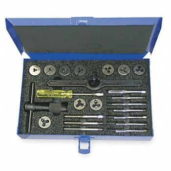 CLEVELAND Tap/Die Set 23pc UNC UNF, 4ALF9