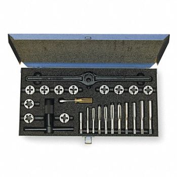 CLEVELAND Tap/Die Set 49pc UNC UNF UNS NPT, 4ALH3