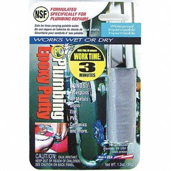PC PRODUCTS Putty Plumbing Epoxy 1.3 Oz Pkg Gray, 4AUX1