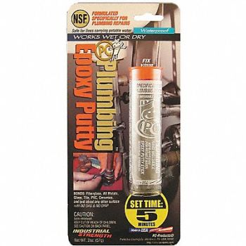 PC PRODUCTS Putty 2 Part Plumbing Epoxy 2 Oz Pkg Gry, 4AUX2