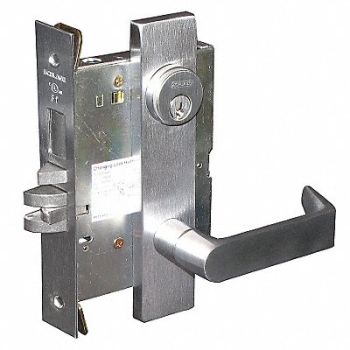 SCHLAGE Entrance Lock 06L Trim Satin Chrome C123, 36Z276