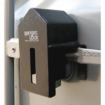 RANGER LOCK Padlock Guard 7 in Hardened Steel Black, 4AXZ3