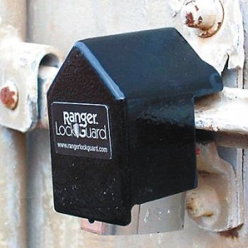 RANGER LOCK Padlock Guard 2 3/4in Hardened Steel Blk, 4AXZ6