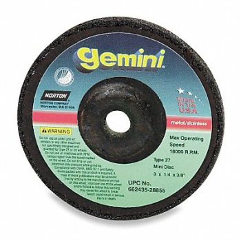 NORTON Depressed Center Wheel T27 5x1/4x7/8 AO, 5A866
