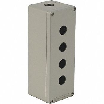 SCHNEIDER ELECTRIC Pushbutton Enclosure 22mm 4 Holes Metal, 4B594