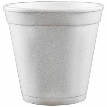 GRAINGER APPROVED Disp. Cold/Hot Cup 4 oz White PK1000, 6GEA6
