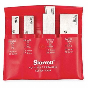 STARRETT Parallel Set 3/8-1 5/16 In 4 Pc, 4CEP5