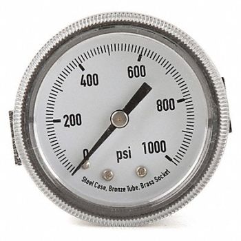 GRAINGER APPROVED D1376 Panel Mount Pressure Gauge U Clamp 2 In, 4CEY3