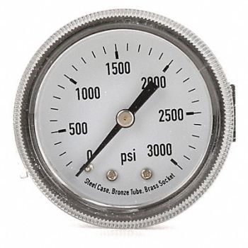 GRAINGER APPROVED D1376 Panel Mount Pressure Gauge U Clamp 2 In, 4CEY4