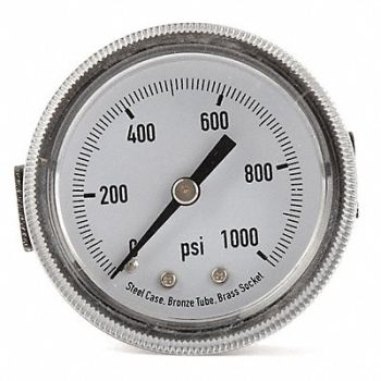 GRAINGER APPROVED D1377 Panel Mount Pressure Gauge U Clamp 2 In, 4CEZ4