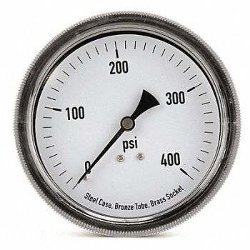 GRAINGER APPROVED D1381 Panel Mount Pressure Gauge U Clamp 3-1/2, 4CFA8