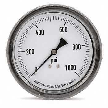 GRAINGER APPROVED D1381 Panel Mount Pressure Gauge U Clamp 3-1/2, 4CFC1
