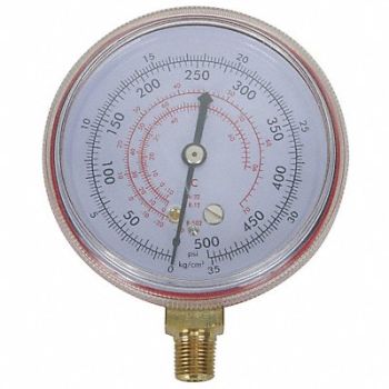 GRAINGER APPROVED Gauge 2-1/2 In Dia High Side Red 500 psi, 4CFD2