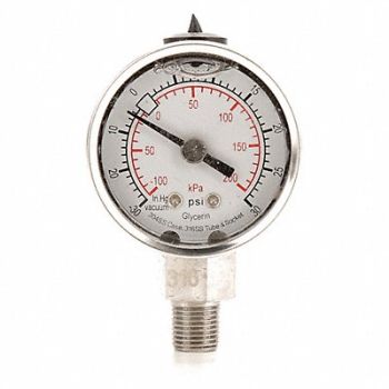 GRAINGER APPROVED D1355 Compound Gauge Liquid Filled 1-1/2 In, 4CFD9