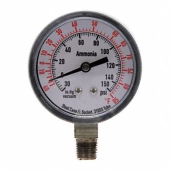 GRAINGER APPROVED Compound Gauge Ammonia 2 1/2 In 150 Psi, 4CFW6