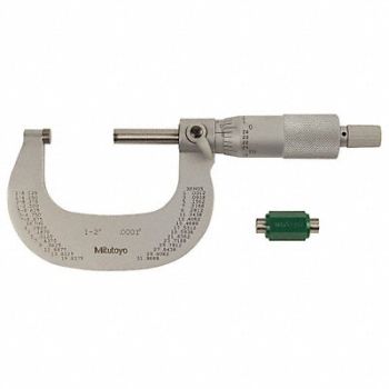 MITUTOYO Micrometer 1-2 In 0.0001 In Ratchet, 4CGA4