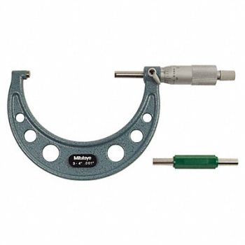 MITUTOYO Micrometer 3-4 In 0.001 In Ratchet, 4CGC7