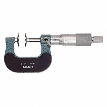 MITUTOYO Disk Micrometer 0-1 In 0.001 In Ratchet, 4CGF1