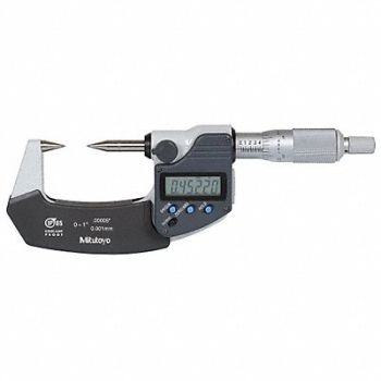 MITUTOYO Point Micrometer Digital 0-1 In 30 Deg, 4CGG8