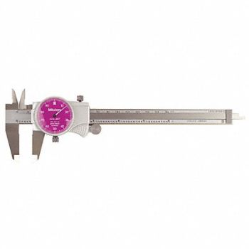 MITUTOYO Dial Caliper 6 In Purple 0.100/Rev, 4CGJ2