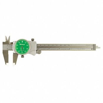 MITUTOYO Dial Caliper 6 In Green 0.100/Rev, 4CGJ3