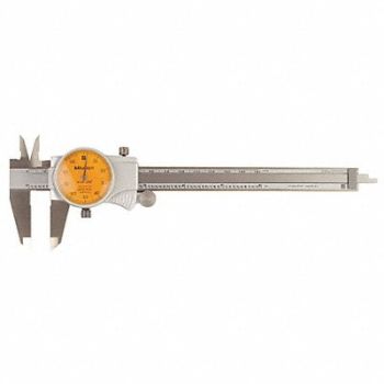 MITUTOYO Dial Caliper 6 In Orange 0.100/Rev, 4CGJ5