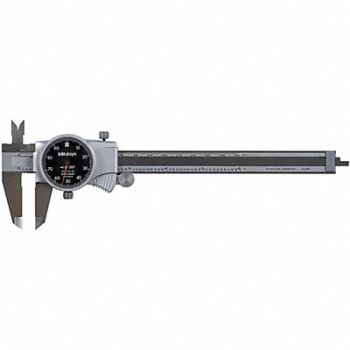 MITUTOYO Dial Caliper 6 In Black 0.100/Rev, 4CGJ6