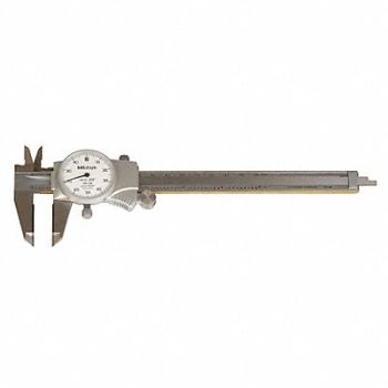 MITUTOYO Dial Caliper 6In 0.100/Rev Carbide, 4CGJ9