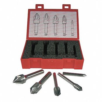 KEO Countersink Set 5 PC 6 FL 82 Deg Carbide, 4CKF6